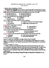 Đề kiểm tra học kỳ 2 môn Giáo dục công dân Khối 7 - Năm học 2016-2017